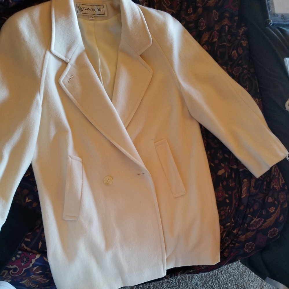 90s  Evan Picone Wool Winter White Jacket
